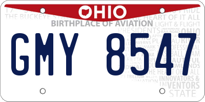 OH license plate GMY8547