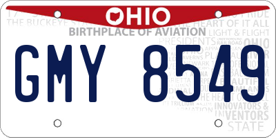 OH license plate GMY8549
