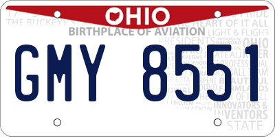 OH license plate GMY8551