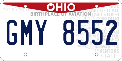 OH license plate GMY8552
