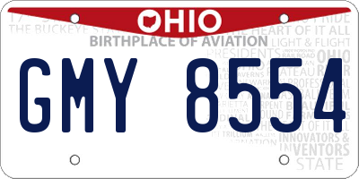 OH license plate GMY8554