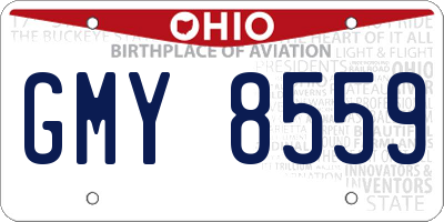 OH license plate GMY8559