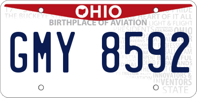 OH license plate GMY8592