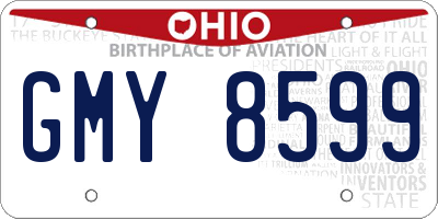 OH license plate GMY8599