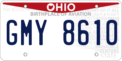 OH license plate GMY8610