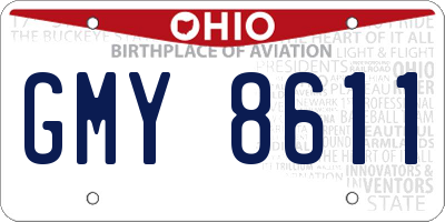OH license plate GMY8611