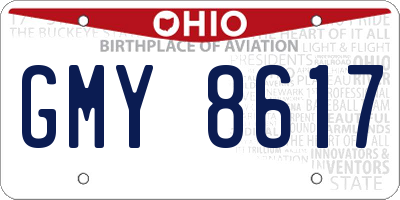 OH license plate GMY8617