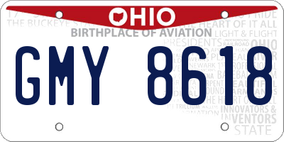 OH license plate GMY8618