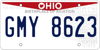 OH license plate GMY8623