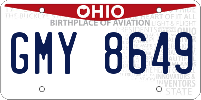 OH license plate GMY8649