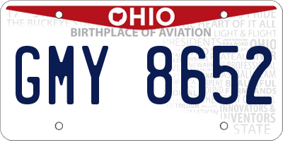 OH license plate GMY8652