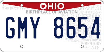 OH license plate GMY8654