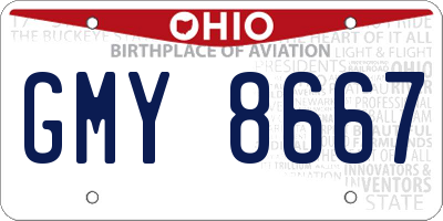 OH license plate GMY8667