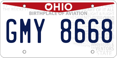 OH license plate GMY8668