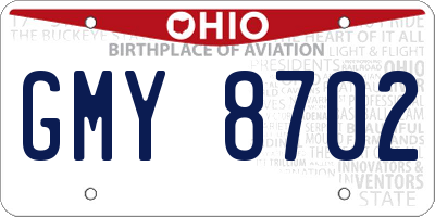 OH license plate GMY8702