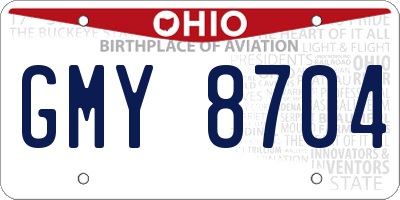 OH license plate GMY8704