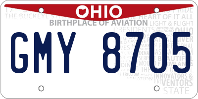 OH license plate GMY8705