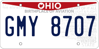 OH license plate GMY8707
