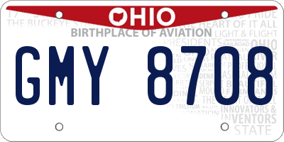 OH license plate GMY8708