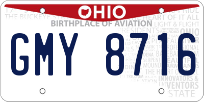 OH license plate GMY8716