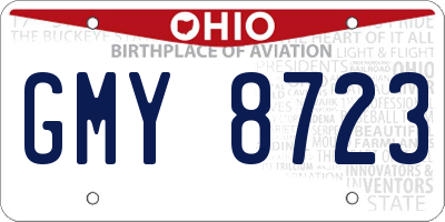 OH license plate GMY8723