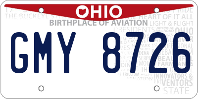 OH license plate GMY8726