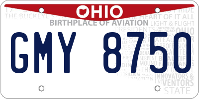 OH license plate GMY8750