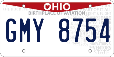 OH license plate GMY8754