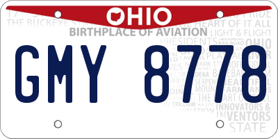 OH license plate GMY8778