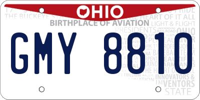 OH license plate GMY8810