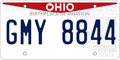 OH license plate GMY8844
