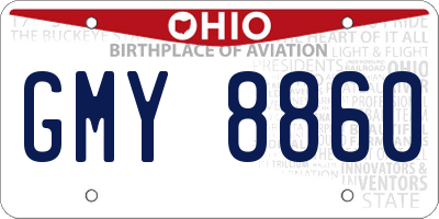 OH license plate GMY8860