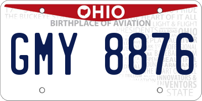 OH license plate GMY8876
