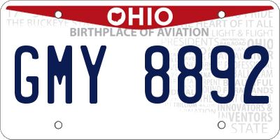 OH license plate GMY8892