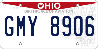 OH license plate GMY8906
