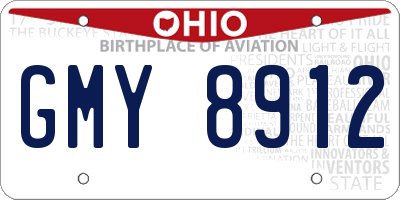 OH license plate GMY8912