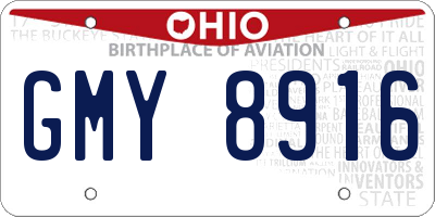 OH license plate GMY8916