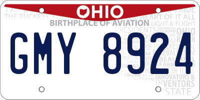 OH license plate GMY8924