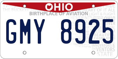 OH license plate GMY8925
