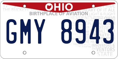 OH license plate GMY8943