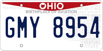 OH license plate GMY8954