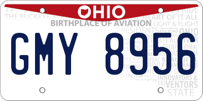OH license plate GMY8956