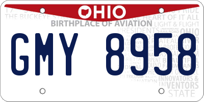 OH license plate GMY8958