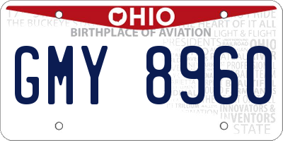 OH license plate GMY8960