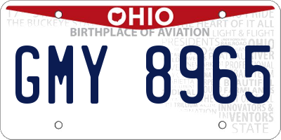 OH license plate GMY8965