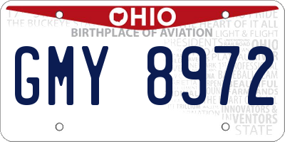 OH license plate GMY8972