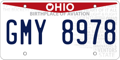OH license plate GMY8978