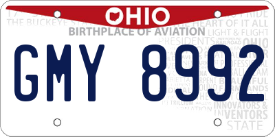 OH license plate GMY8992