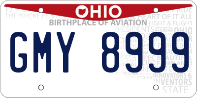 OH license plate GMY8999