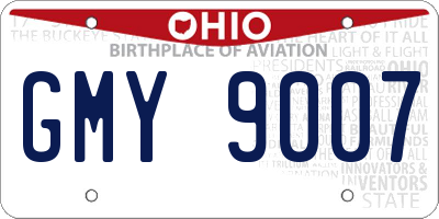 OH license plate GMY9007